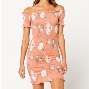 Heart & Hips Smocked Off The Shoulder Dress